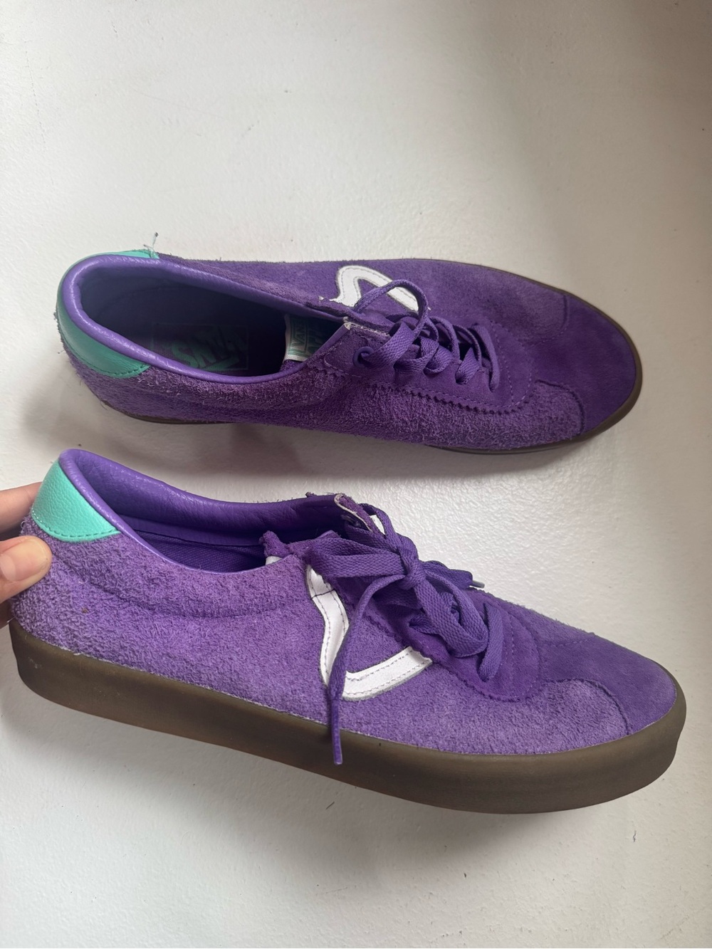 Vans Women's 11 Sport Low Suede Sneaker in Elegant & Romantic Multi/Lavender/Gum